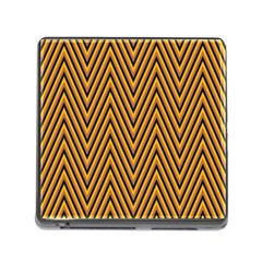 Chevron Brown Retro Vintage Memory Card Reader (square) by Nexatart