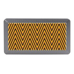 Chevron Brown Retro Vintage Memory Card Reader (mini) by Nexatart