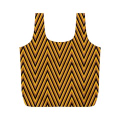 Chevron Brown Retro Vintage Full Print Recycle Bags (m)  by Nexatart