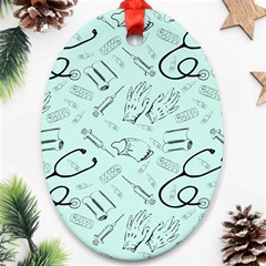 Pattern Medicine Seamless Medical Ornament (oval) by Nexatart