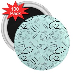 Pattern Medicine Seamless Medical 3  Magnets (100 Pack) by Nexatart