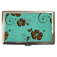 Chocolate Background Floral Pattern Cigarette Money Cases by Nexatart