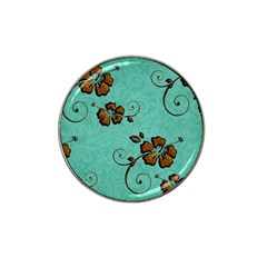 Chocolate Background Floral Pattern Hat Clip Ball Marker (4 Pack) by Nexatart