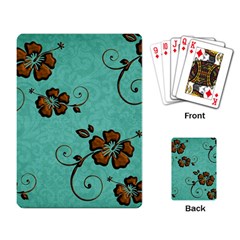 Chocolate Background Floral Pattern Playing Card by Nexatart