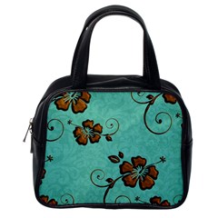 Chocolate Background Floral Pattern Classic Handbags (one Side) by Nexatart