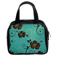 Chocolate Background Floral Pattern Classic Handbags (2 Sides) by Nexatart