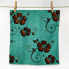 Chocolate Background Floral Pattern Face Towel by Nexatart