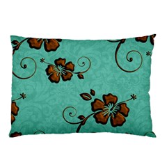 Chocolate Background Floral Pattern Pillow Case by Nexatart