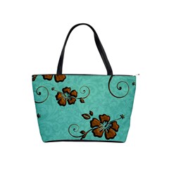 Chocolate Background Floral Pattern Shoulder Handbags by Nexatart