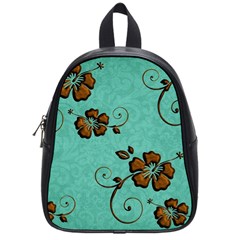 Chocolate Background Floral Pattern School Bag (small) by Nexatart