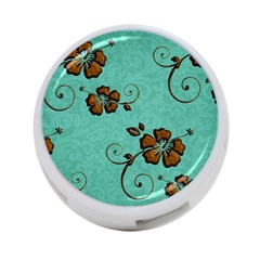 Chocolate Background Floral Pattern 4-port Usb Hub (one Side) by Nexatart