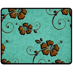 Chocolate Background Floral Pattern Fleece Blanket (medium)  by Nexatart