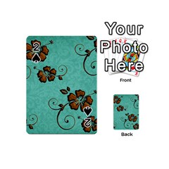 Chocolate Background Floral Pattern Playing Cards 54 (mini)  by Nexatart