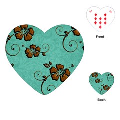 Chocolate Background Floral Pattern Playing Cards (heart)  by Nexatart