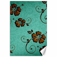 Chocolate Background Floral Pattern Canvas 24  X 36  by Nexatart