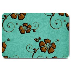 Chocolate Background Floral Pattern Large Doormat  by Nexatart