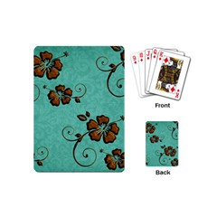 Chocolate Background Floral Pattern Playing Cards (mini)  by Nexatart