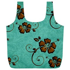 Chocolate Background Floral Pattern Full Print Recycle Bags (l)  by Nexatart