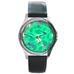 Pattern Seamless Background Desktop Round Metal Watch Front