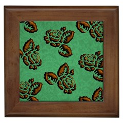 Chocolate Background Floral Pattern Framed Tiles by Nexatart