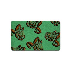 Chocolate Background Floral Pattern Magnet (name Card) by Nexatart