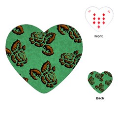 Chocolate Background Floral Pattern Playing Cards (heart)  by Nexatart