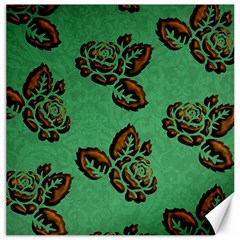 Chocolate Background Floral Pattern Canvas 12  X 12   by Nexatart