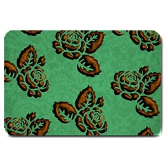 Chocolate Background Floral Pattern Large Doormat  by Nexatart