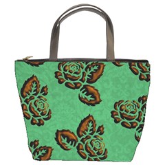 Chocolate Background Floral Pattern Bucket Bags by Nexatart