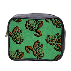 Chocolate Background Floral Pattern Mini Toiletries Bag 2-side by Nexatart