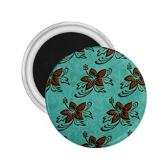 Chocolate Background Floral Pattern 2.25  Magnets