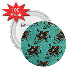 Chocolate Background Floral Pattern 2.25  Buttons (100 pack) 