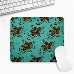 Chocolate Background Floral Pattern Large Mousepads