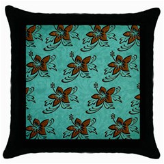 Chocolate Background Floral Pattern Throw Pillow Case (Black)