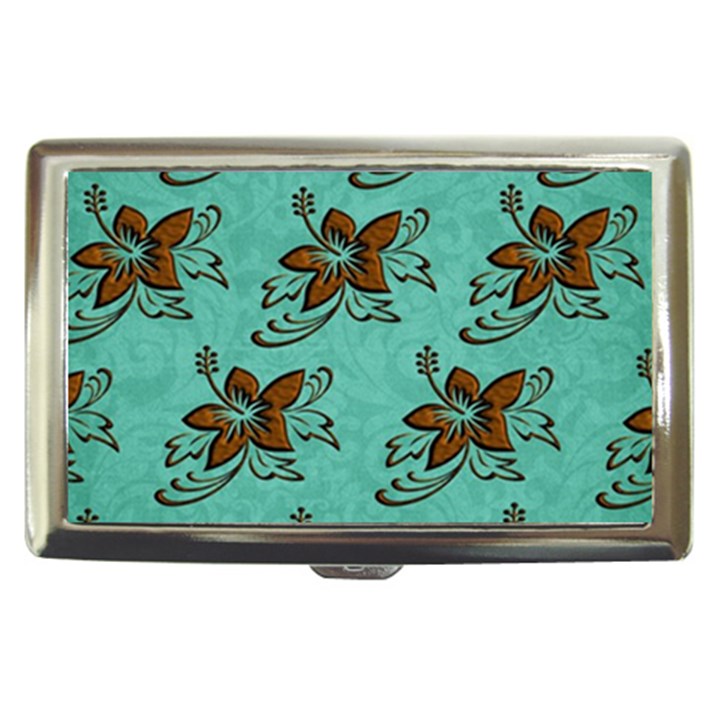 Chocolate Background Floral Pattern Cigarette Money Cases