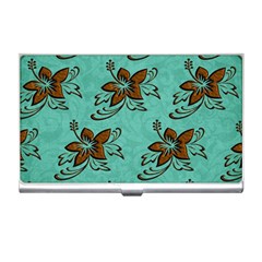 Chocolate Background Floral Pattern Business Card Holders