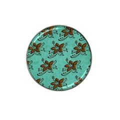 Chocolate Background Floral Pattern Hat Clip Ball Marker (4 pack)