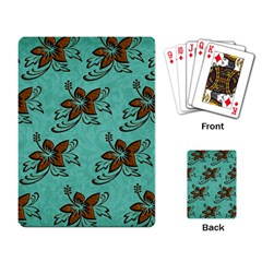 Chocolate Background Floral Pattern Playing Card by Nexatart