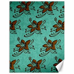 Chocolate Background Floral Pattern Canvas 12  x 16  