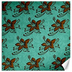 Chocolate Background Floral Pattern Canvas 16  x 16  