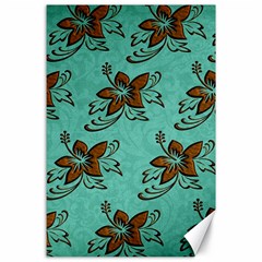 Chocolate Background Floral Pattern Canvas 24  x 36 