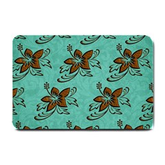 Chocolate Background Floral Pattern Small Doormat 