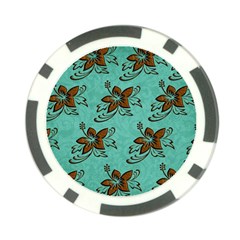 Chocolate Background Floral Pattern Poker Chip Card Guard