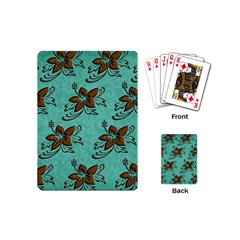 Chocolate Background Floral Pattern Playing Cards (mini)  by Nexatart