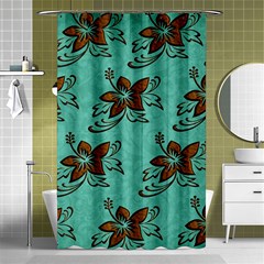 Chocolate Background Floral Pattern Shower Curtain 48  x 72  (Small) 