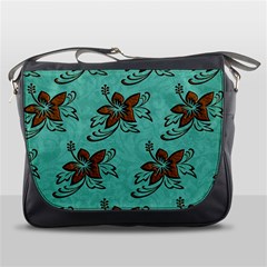 Chocolate Background Floral Pattern Messenger Bags