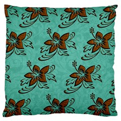 Chocolate Background Floral Pattern Large Cushion Case (Two Sides)