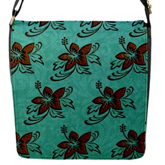 Chocolate Background Floral Pattern Flap Messenger Bag (S)