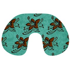 Chocolate Background Floral Pattern Travel Neck Pillows