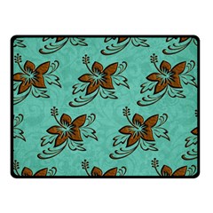 Chocolate Background Floral Pattern Double Sided Fleece Blanket (Small) 